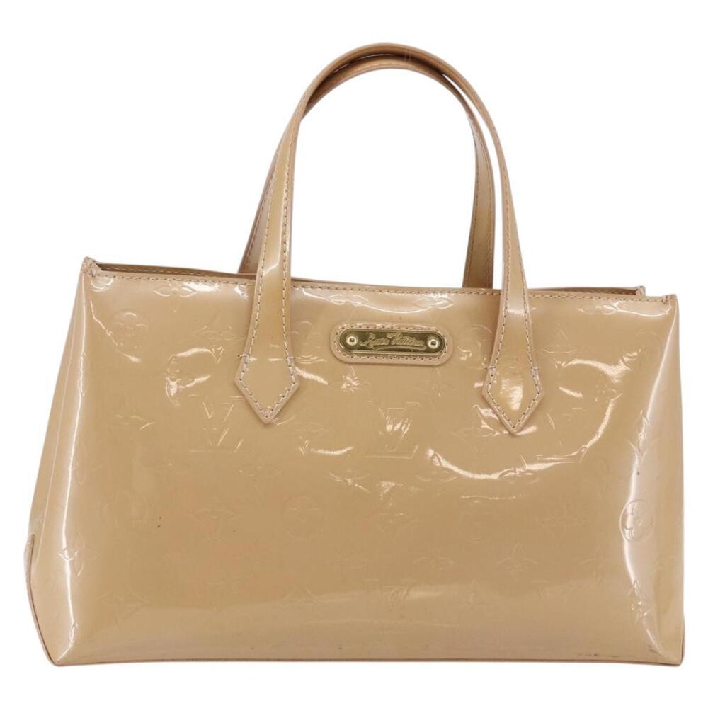 LOUIS VUITTON Vernis Wilshire PM Hand Bag Rose Flow Lantern M91642 Auth ep11166
